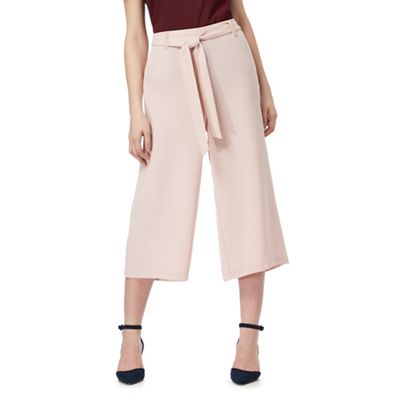 Pale pink piped detail culottes
